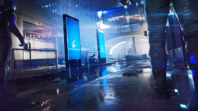 KrugerSec sentinel guards on a rain-soaked street